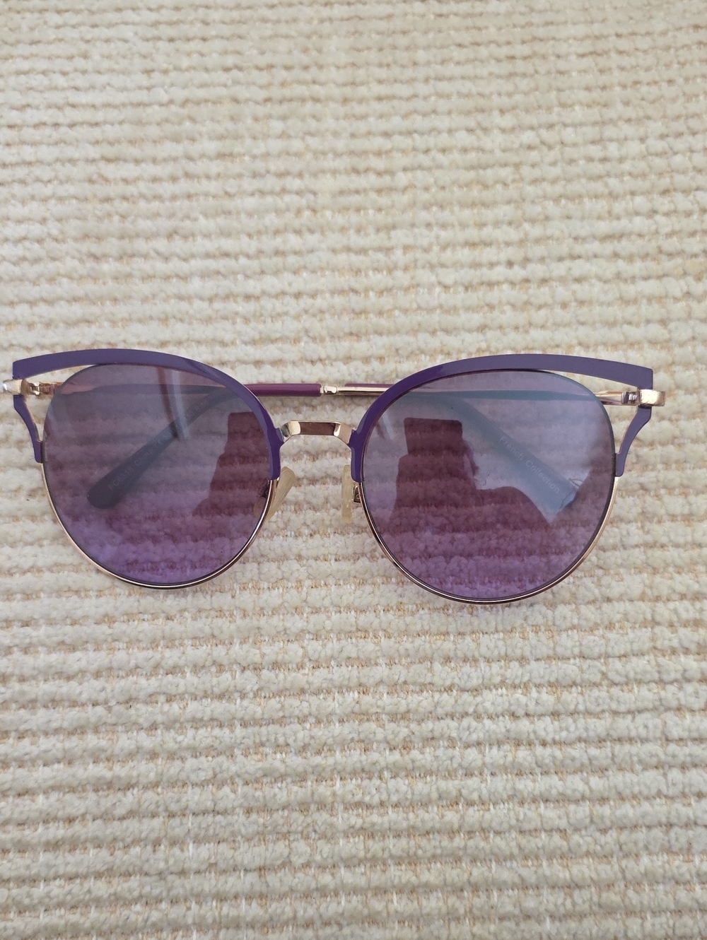 French Connection Purple Gradient Round Sunglasses